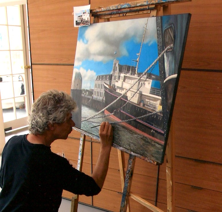 René schildert regelmatig in''Gallery RitsArt" te Maasluis. Ook is daar vrij werk van hem in stock.